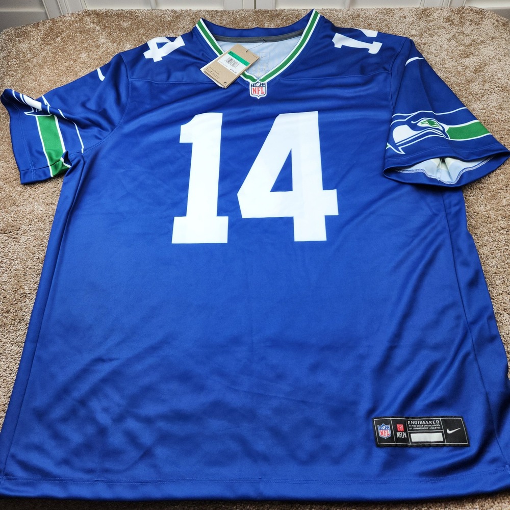 Custom Seattle Seahawks DK Metcalf 14 Jersey Mens XL Blue NFL Dri-Fit New